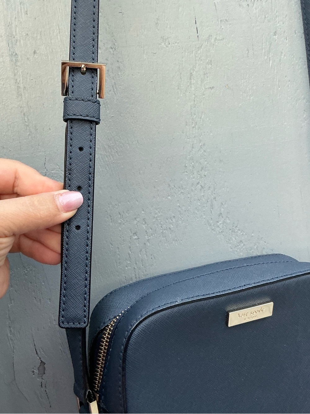 kate spade Harper Navy Crossbody Leather Travel Vacation Shopping ComfortableBag - Picture 6 of 10